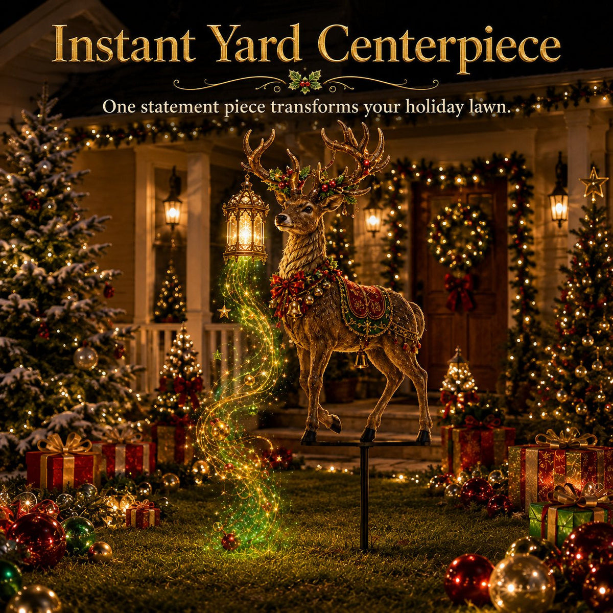 huge! Light-Up Christmas Reindeer Yard Stake