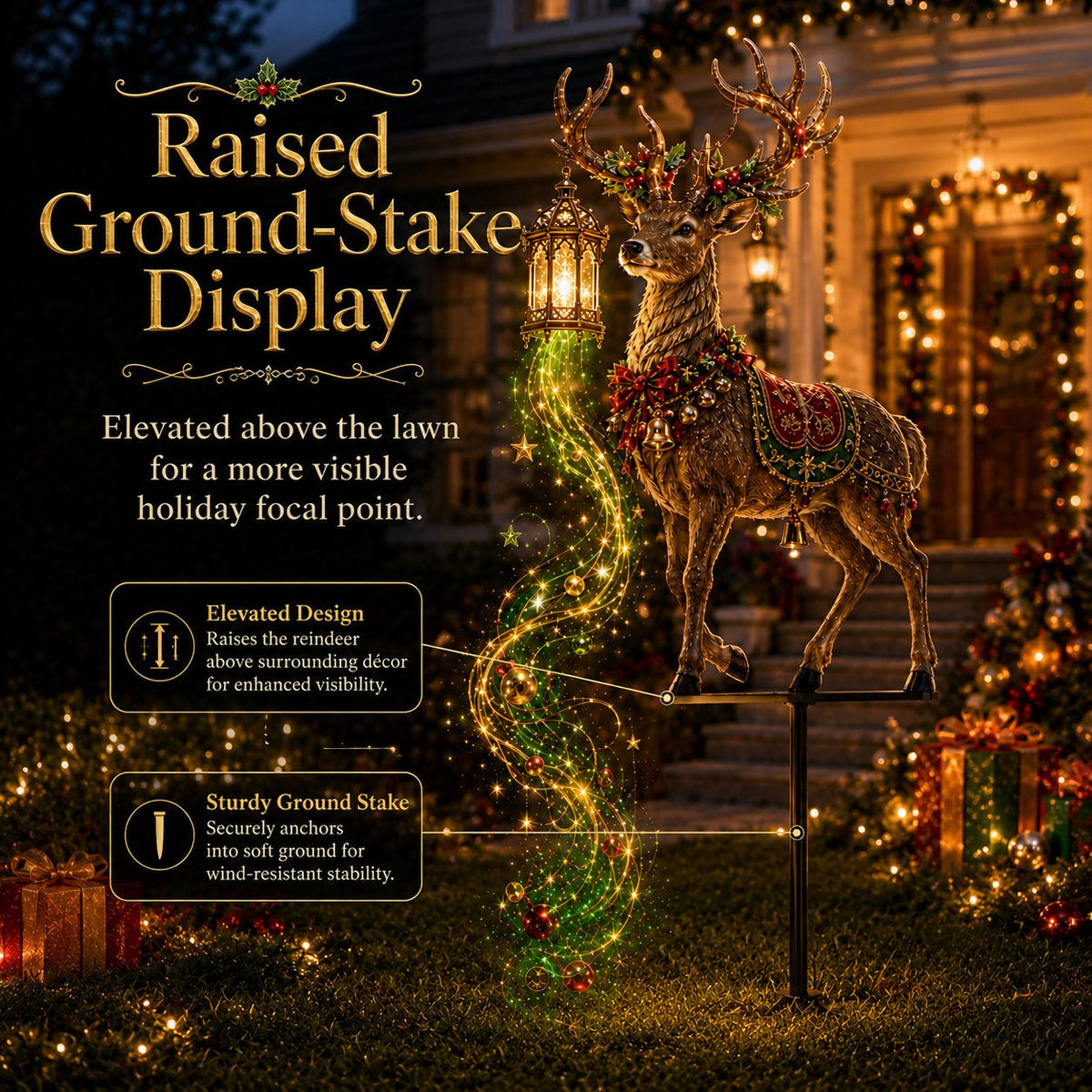 huge! Light-Up Christmas Reindeer Yard Stake