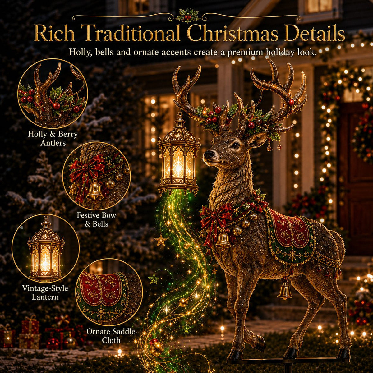 huge! Light-Up Christmas Reindeer Yard Stake