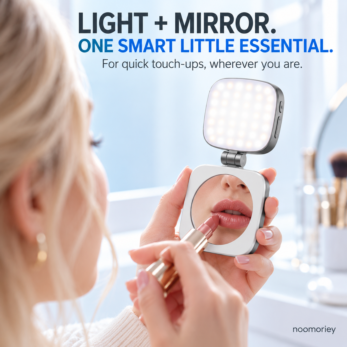 Magnetic Selfie Light with Mirror & Phone Stand