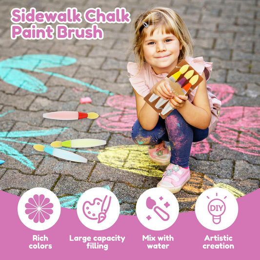 Sidewalk Chalk Paint Brush,Add Water to Brushes to Use,Easy to Use,Washable