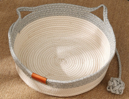 Handwoven Cotton Cat Bed