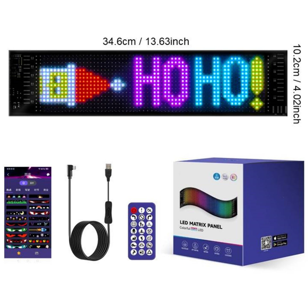 Smart LED Pixel Car Display App-Controlled Custom Text, Colors & Animations!