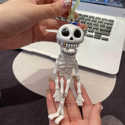 Pull-String Skeleton Keychain | Viral Funny Skull Keychain