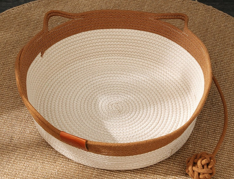 Handwoven Cotton Cat Bed