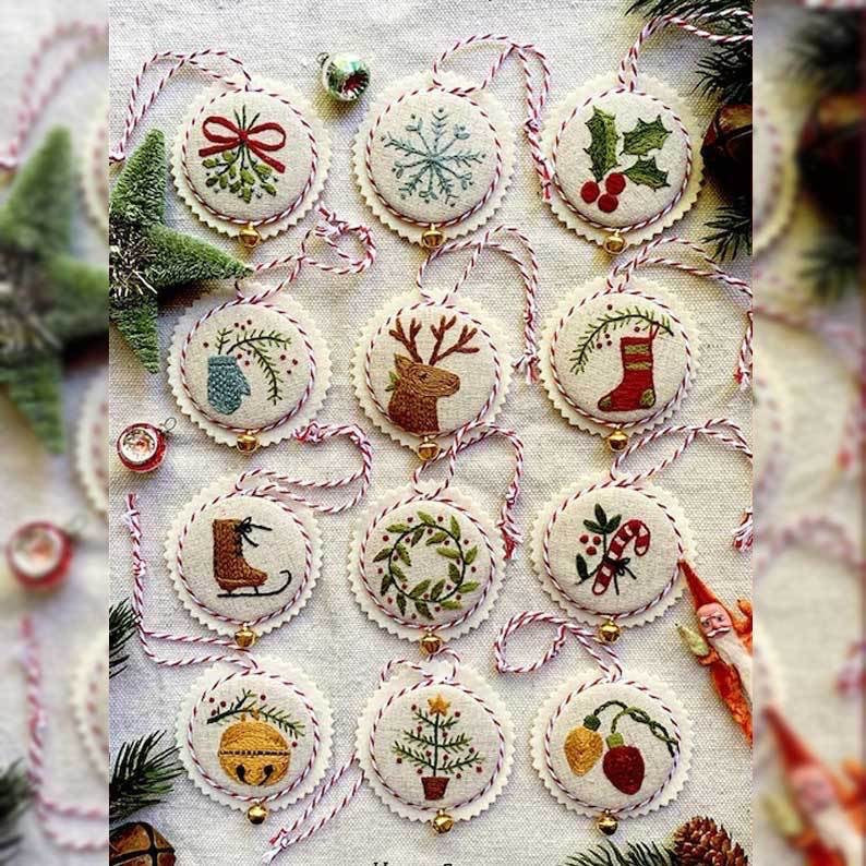 Beginner-Friendly DIY Heirloom Oval Embroidery Ornament Kit Collection