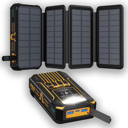 Half-Price! 20,000mAh Solar Power Bank - Features Wireless Charging And LED Flashlight