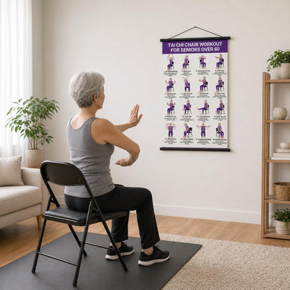 Tai Chi Chair Workout Chart for Seniors (16 x 24 inches)