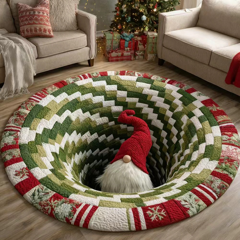 Halloween 3D Bottomless Illusion Rug Skeleton Pit Non-Slip Crystal Velvet Mat