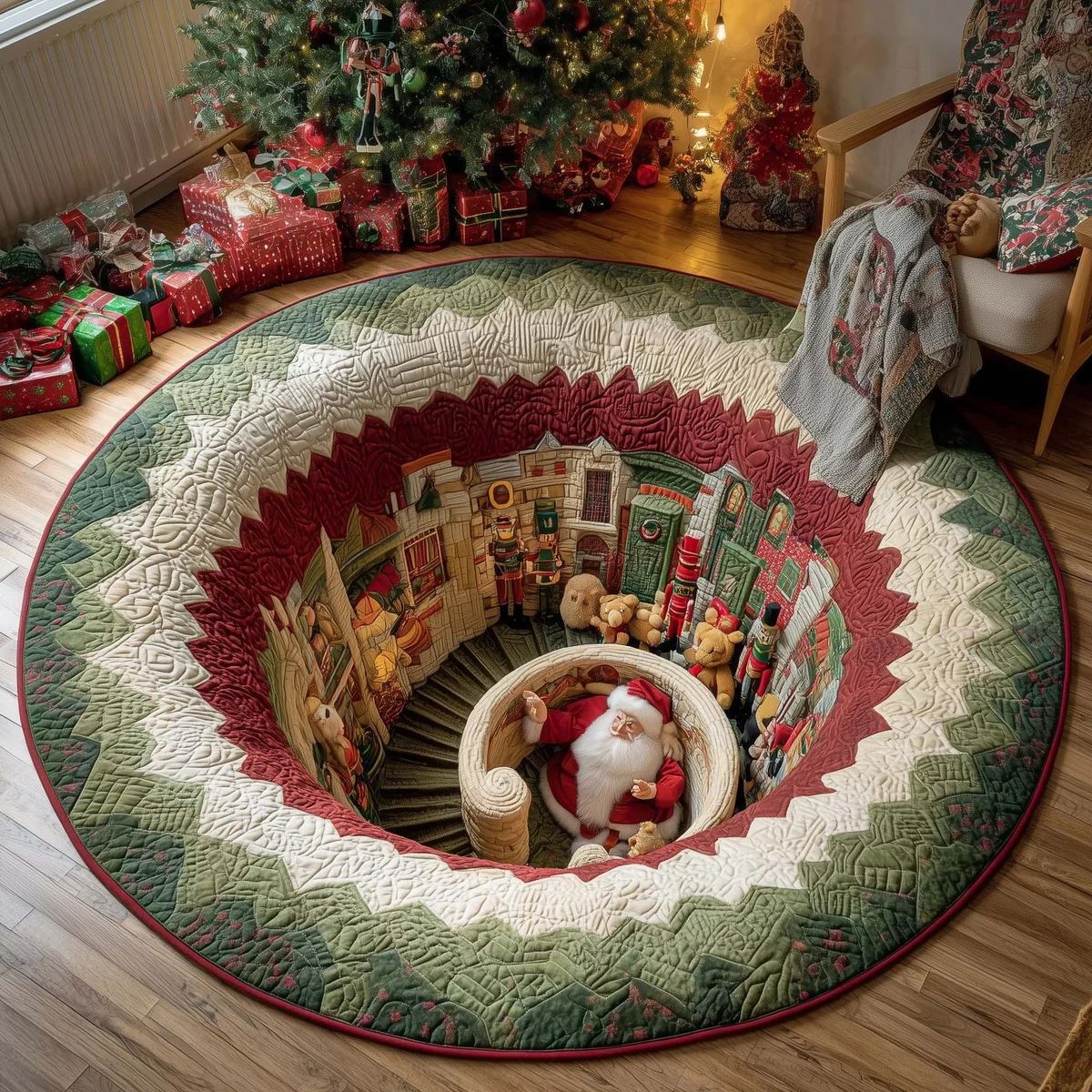 Christmas 3D Optical Illusion Rug