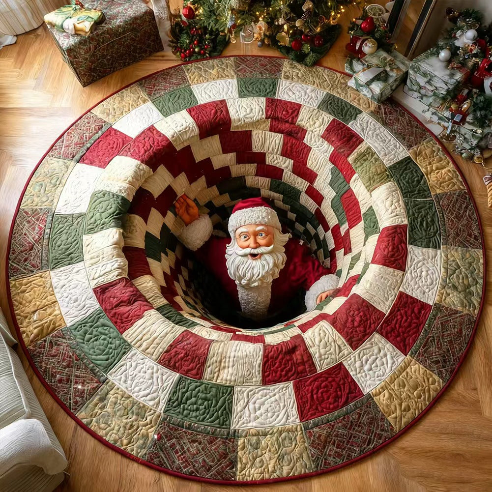 Halloween 3D Bottomless Illusion Rug Skeleton Pit Non-Slip Crystal Velvet Mat