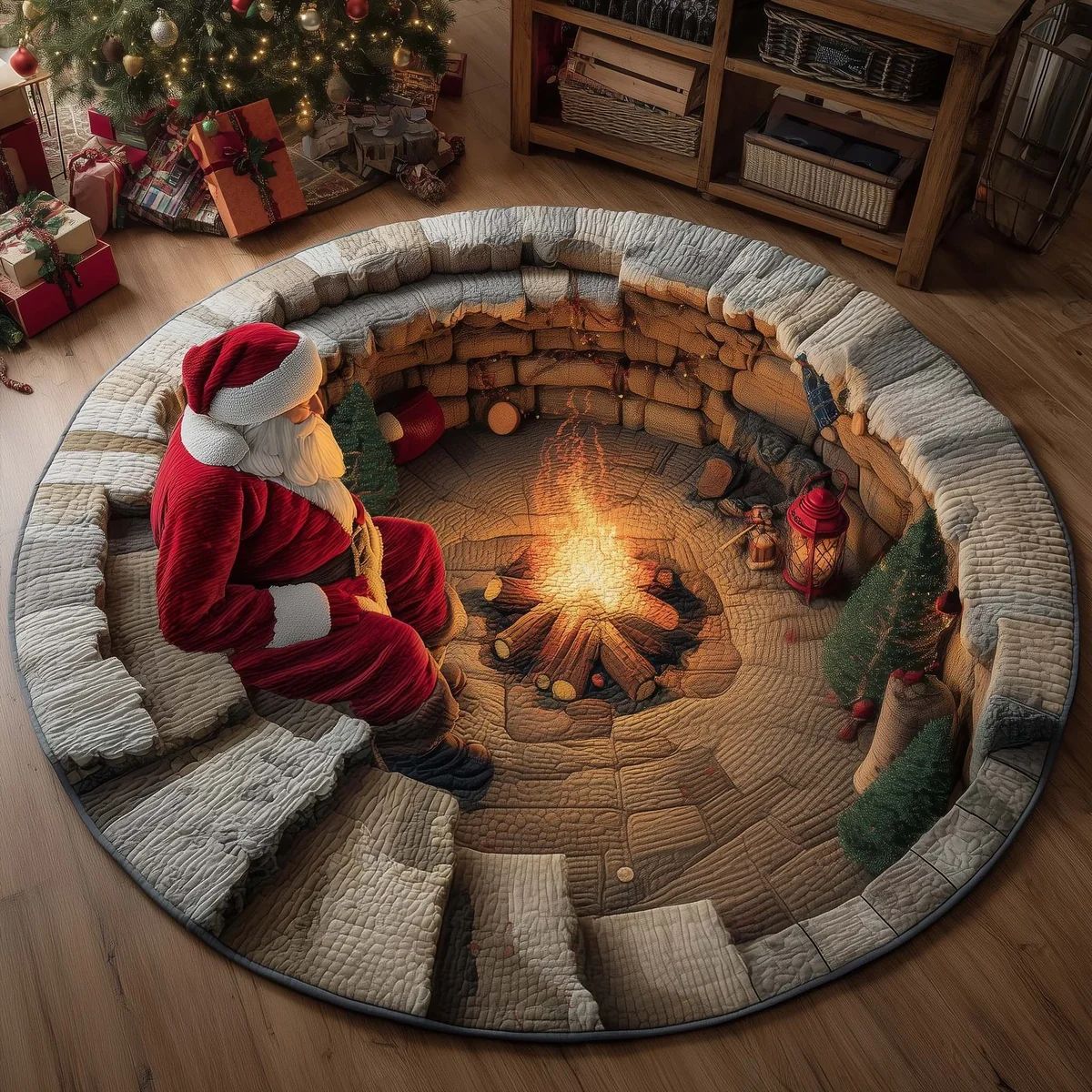 Christmas 3D Optical Illusion Rug
