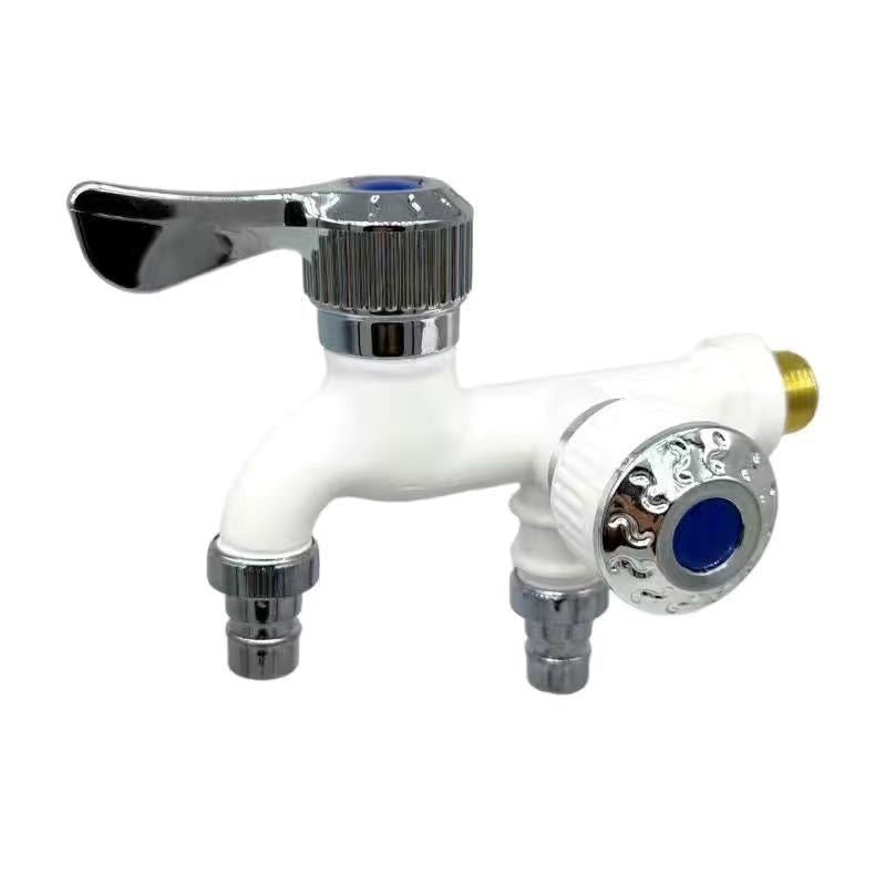 Dual-Outlet Faucet Two Independent Water Connections for Laundry, Garden & Everyday Cleaning