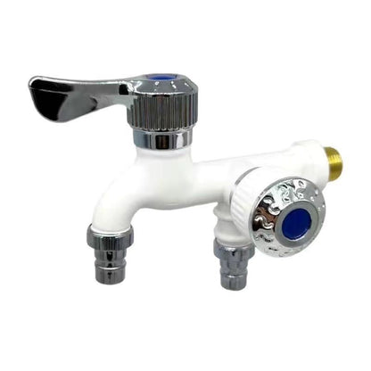 Dual-Outlet Faucet Two Independent Water Connections for Laundry, Garden & Everyday Cleaning