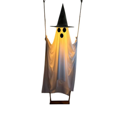 Halloween Light-Up Hanging Swing Ghost Spooky Porch & Yard Decoration