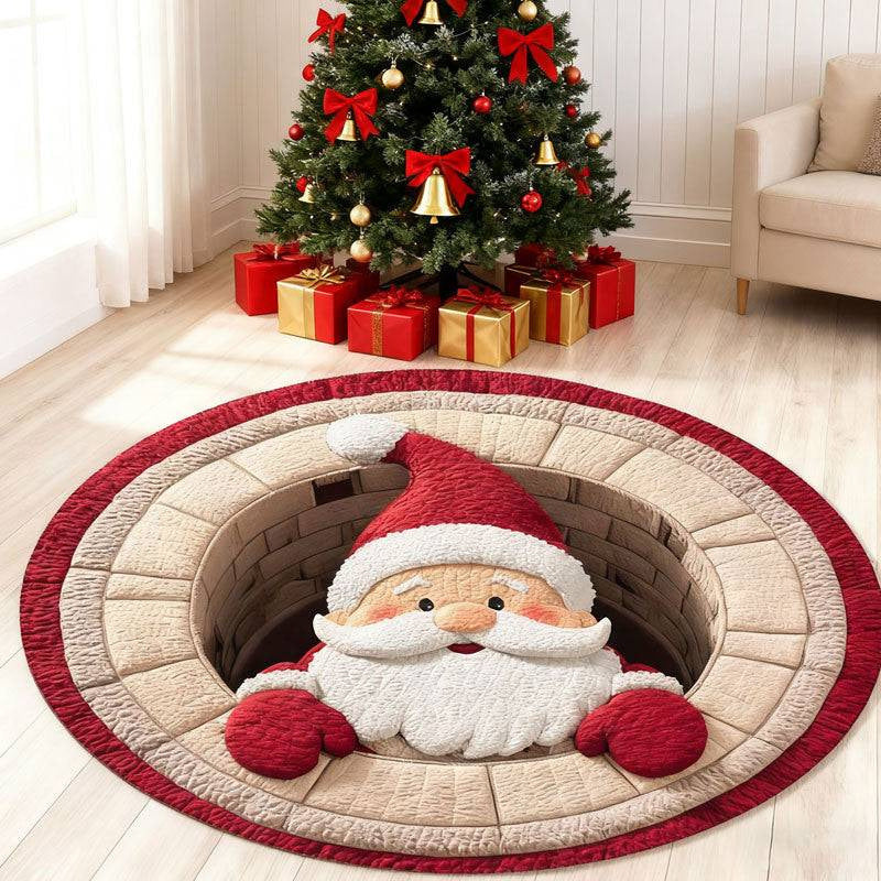 Halloween 3D Bottomless Illusion Rug Skeleton Pit Non-Slip Crystal Velvet Mat