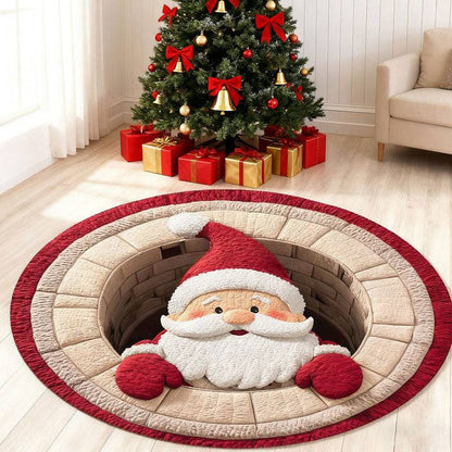 Halloween 3D Bottomless Illusion Rug Skeleton Pit Non-Slip Crystal Velvet Mat