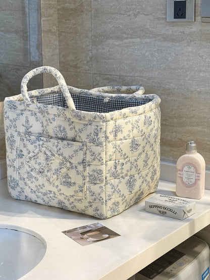 Multi-Purpose Fabric Car Storage Basket with Handle | Foldable & Washable