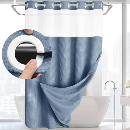 Double Layer Waffle-Pattern Shower Curtain