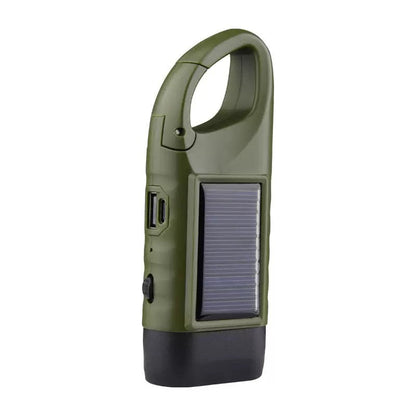 Solar Hand Crank Emergency Flashlights USB-C Rechargeable Outdoor Lights