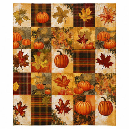 Halloween Pumpkin Ghost Blanket Cozy Spooky Throw for Fall Movie Nights, Sofa & Bed