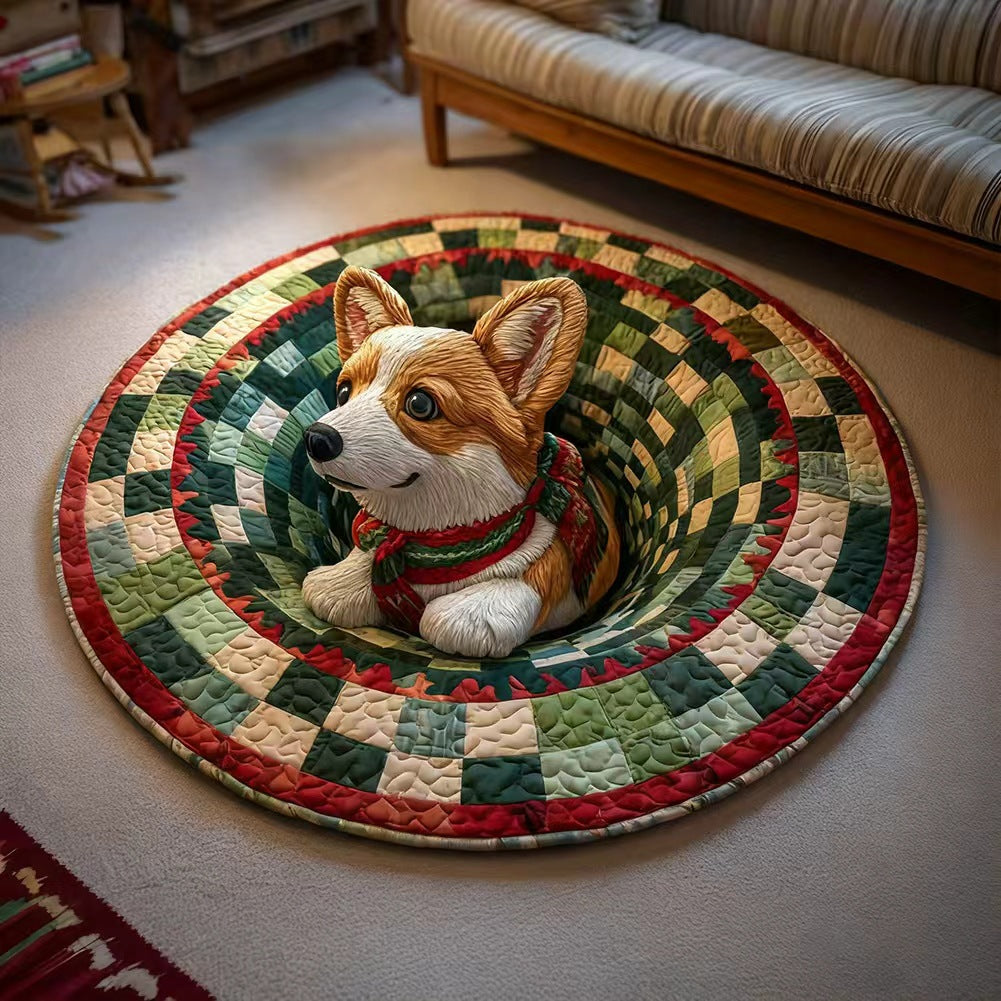 Halloween 3D Bottomless Illusion Rug Skeleton Pit Non-Slip Crystal Velvet Mat