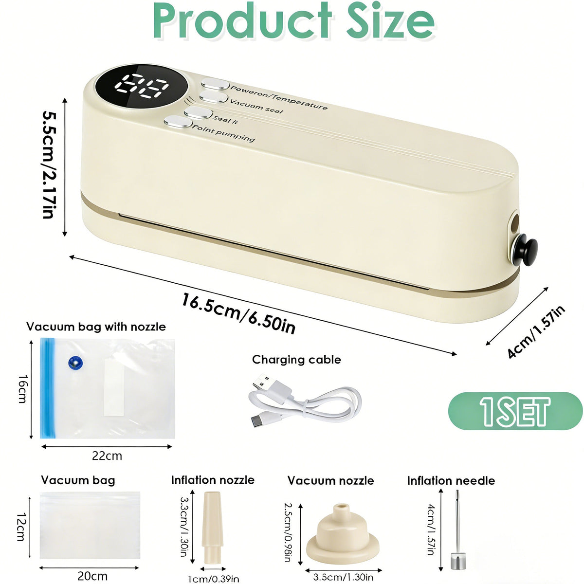 Mini Vacuum Bag Sealer Cordless Handheld Food Sealing Machine