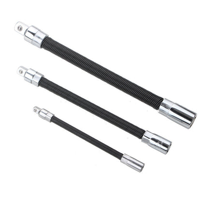 2026 1/2 Inch 35cm Socket Ratchet Wrench Set - 3 Bendable Shafts, Wrench Extender Tool, Connecting Rod