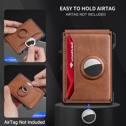 Men's Business Style Pu Leather Card Slots for Airtag, Rfid Blocking Wallet for Daily & Back To School (not Airtag)
