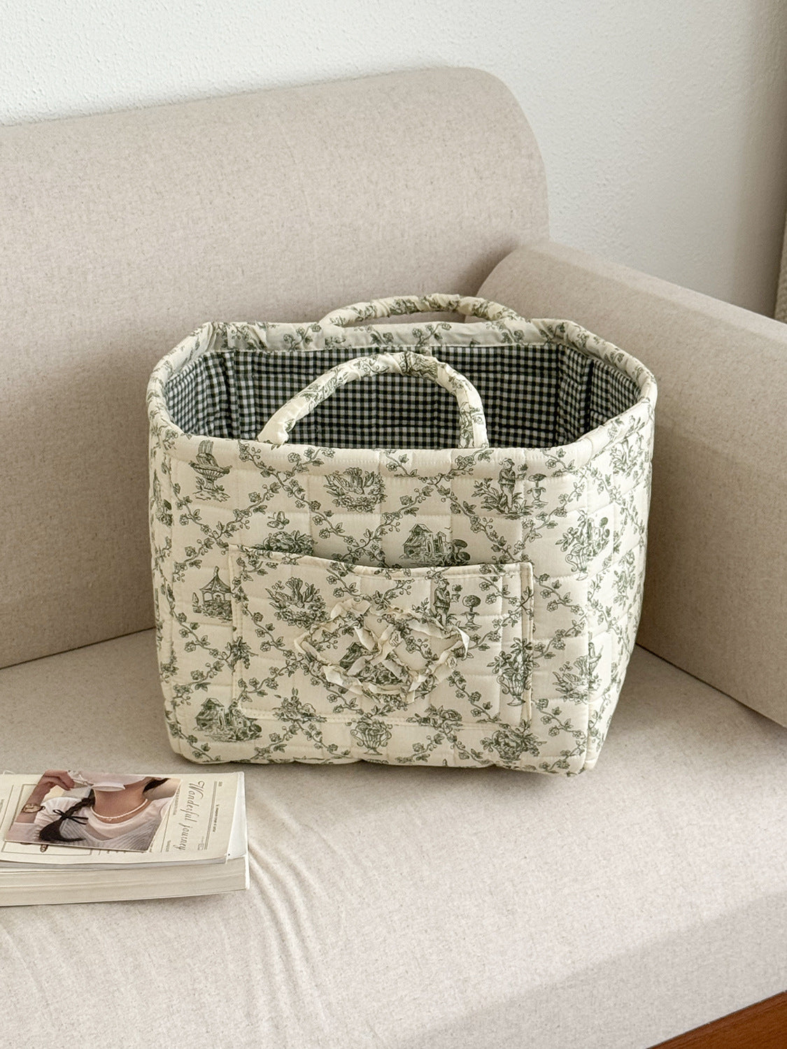 Multi-Purpose Fabric Car Storage Basket with Handle | Foldable & Washable