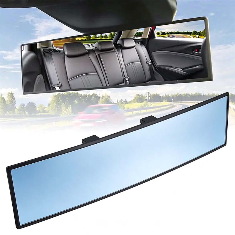 HD Convex Panoramic Rearview Mirror, Clip-On Car Interior Mirror
