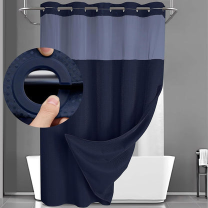 Double Layer Waffle-Pattern Shower Curtain