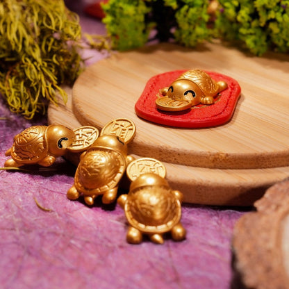 Gold Turtle Wallet Charm