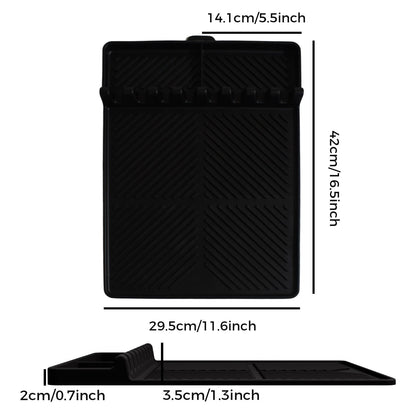 16.5" 11" Silicone Grill Side Shelf Mat Heat-Resistant, Non-Slip & Dishwasher Safe BBQ Organizer
