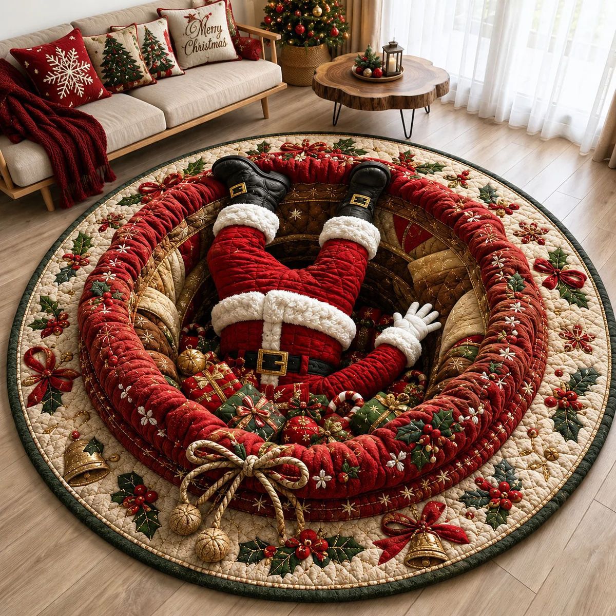 Christmas 3D Optical Illusion Rug