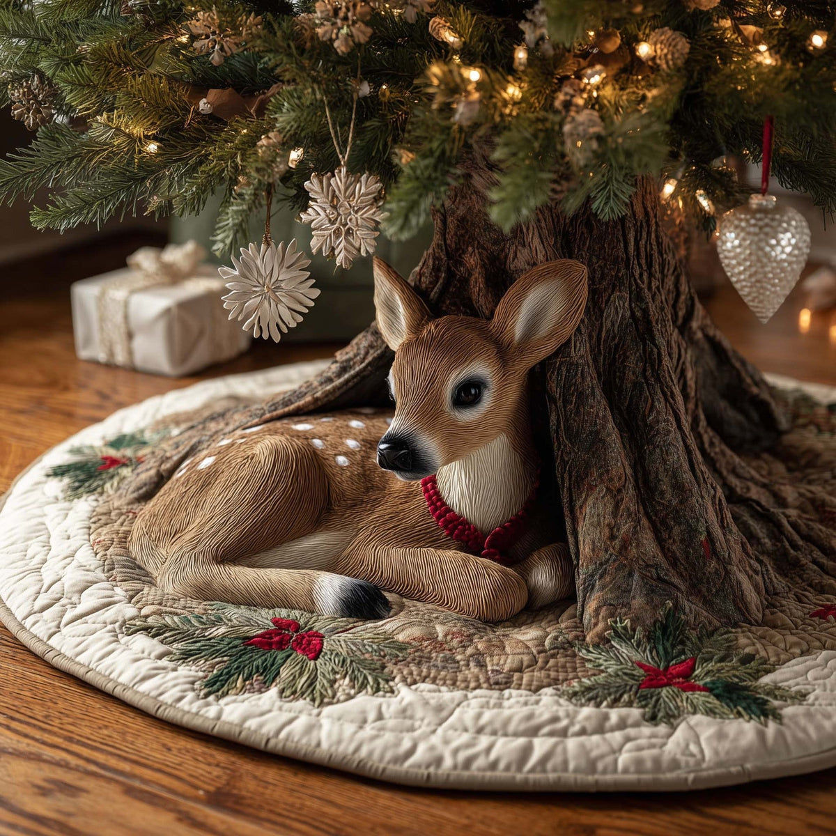 3D Optical Illusion Christmas Tree Skirt