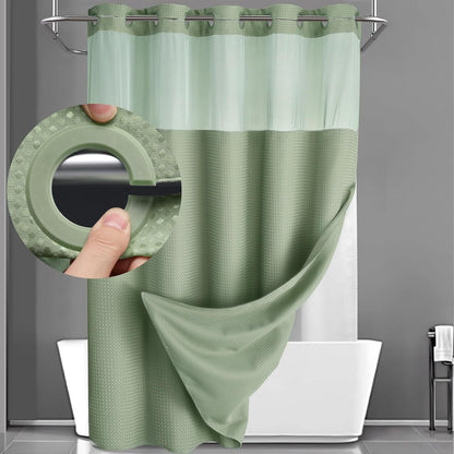 Double Layer Waffle-Pattern Shower Curtain