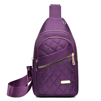 Women's Solid Color Quilted Waterproof Belt Bag - Adjustable Strap, Large Capacity, Matching Multiple Pockets