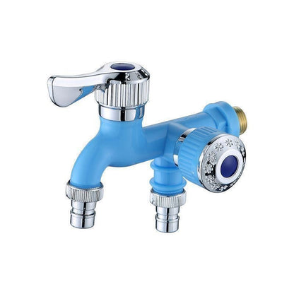 Dual-Outlet Faucet Two Independent Water Connections for Laundry, Garden & Everyday Cleaning