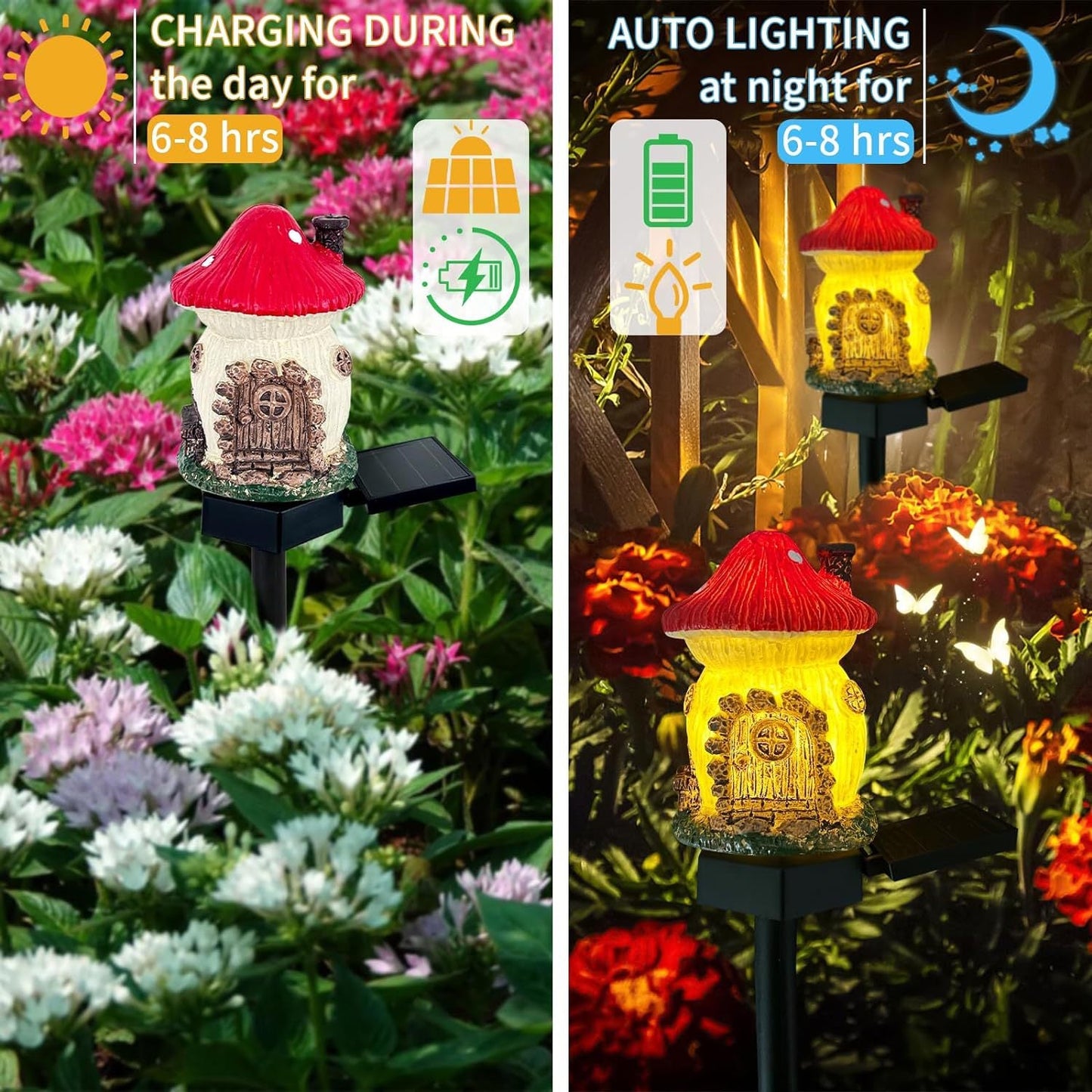 Solar Mushroom Cottage Light