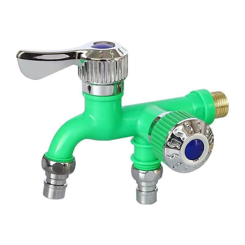 Dual-Outlet Faucet Two Independent Water Connections for Laundry, Garden & Everyday Cleaning