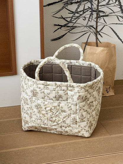 Multi-Purpose Fabric Car Storage Basket with Handle | Foldable & Washable
