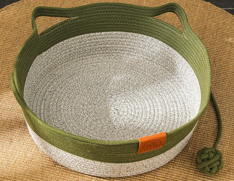 Handwoven Cotton Cat Bed