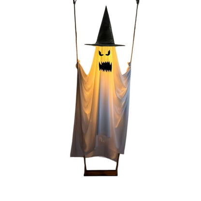 Halloween Light-Up Hanging Swing Ghost Spooky Porch & Yard Decoration