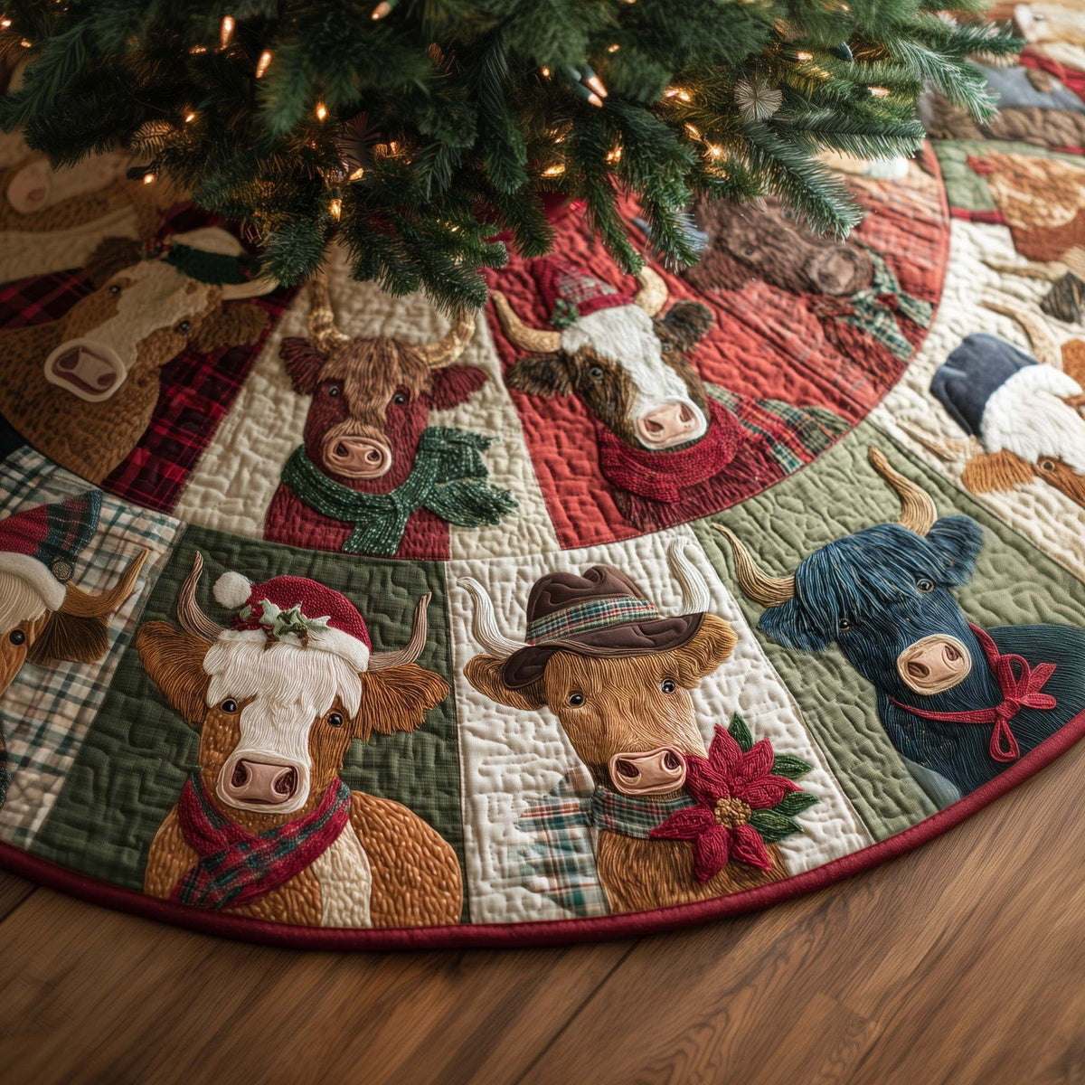 3D Optical Illusion Christmas Tree Skirt