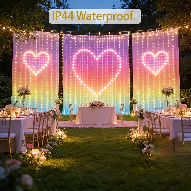 RGB Pixel Smart Curtain Lights | App Controlled Animated Holiday Lights for Window & Balcony, 2m 1.5m