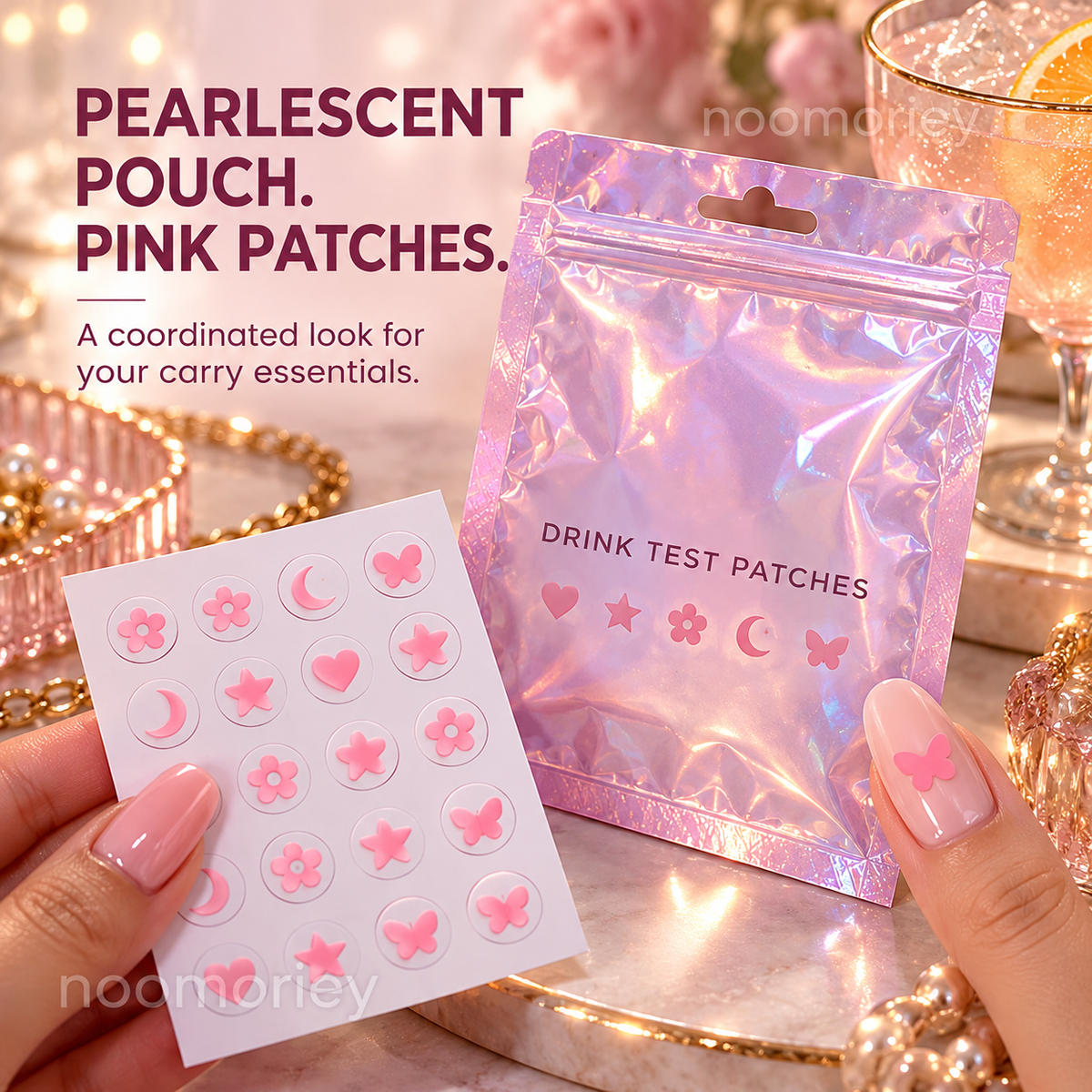 Cute Drink Test Patches, Nail Stickers for Party Safety Awareness