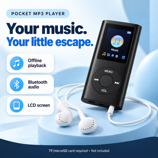Pocket MP3 Player Offline Music, Bluetooth Audio & LCD Screen