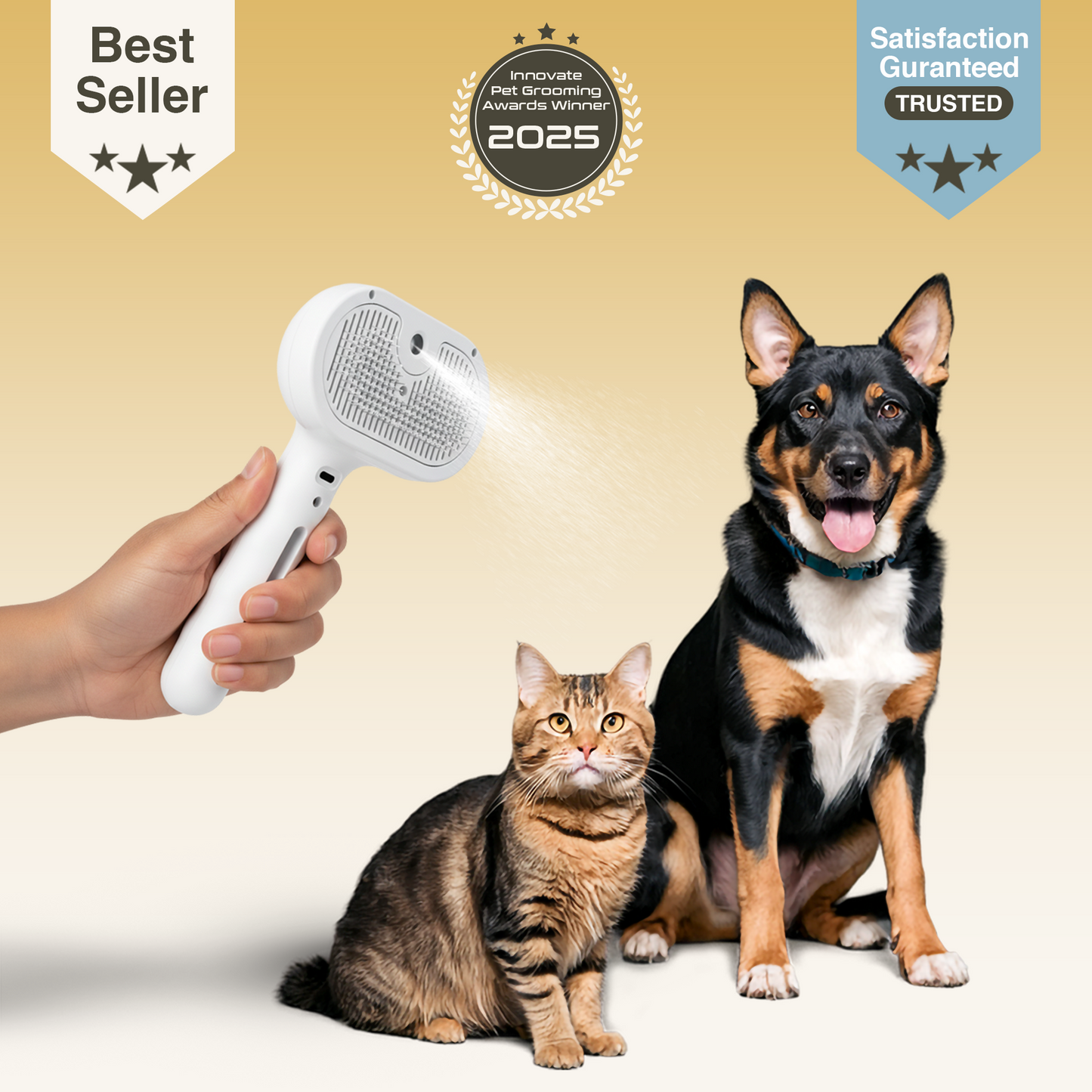 Self-Cleaning Mist Pet Brush