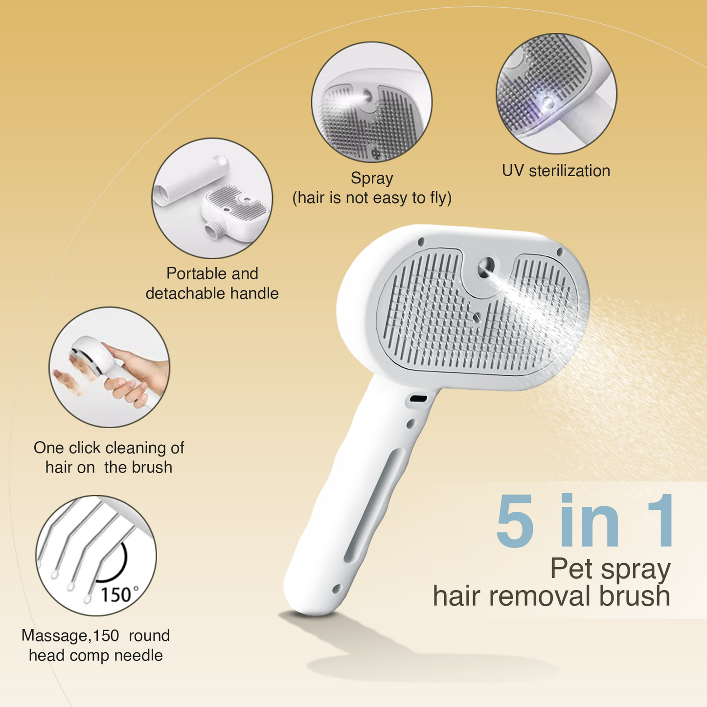 Self-Cleaning Mist Pet Brush